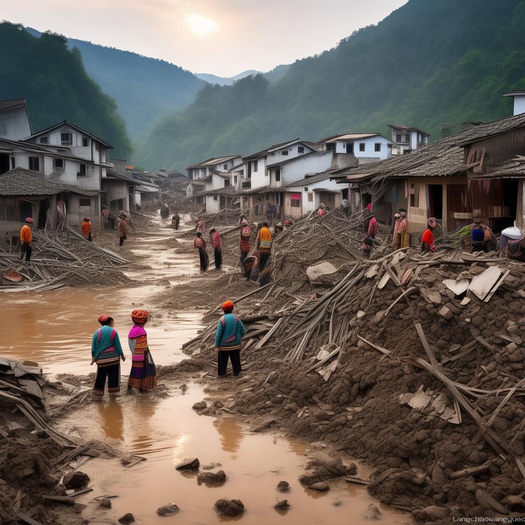 貴州小丹江苗寨洪水肆虐，重建家園的堅韌與希望?