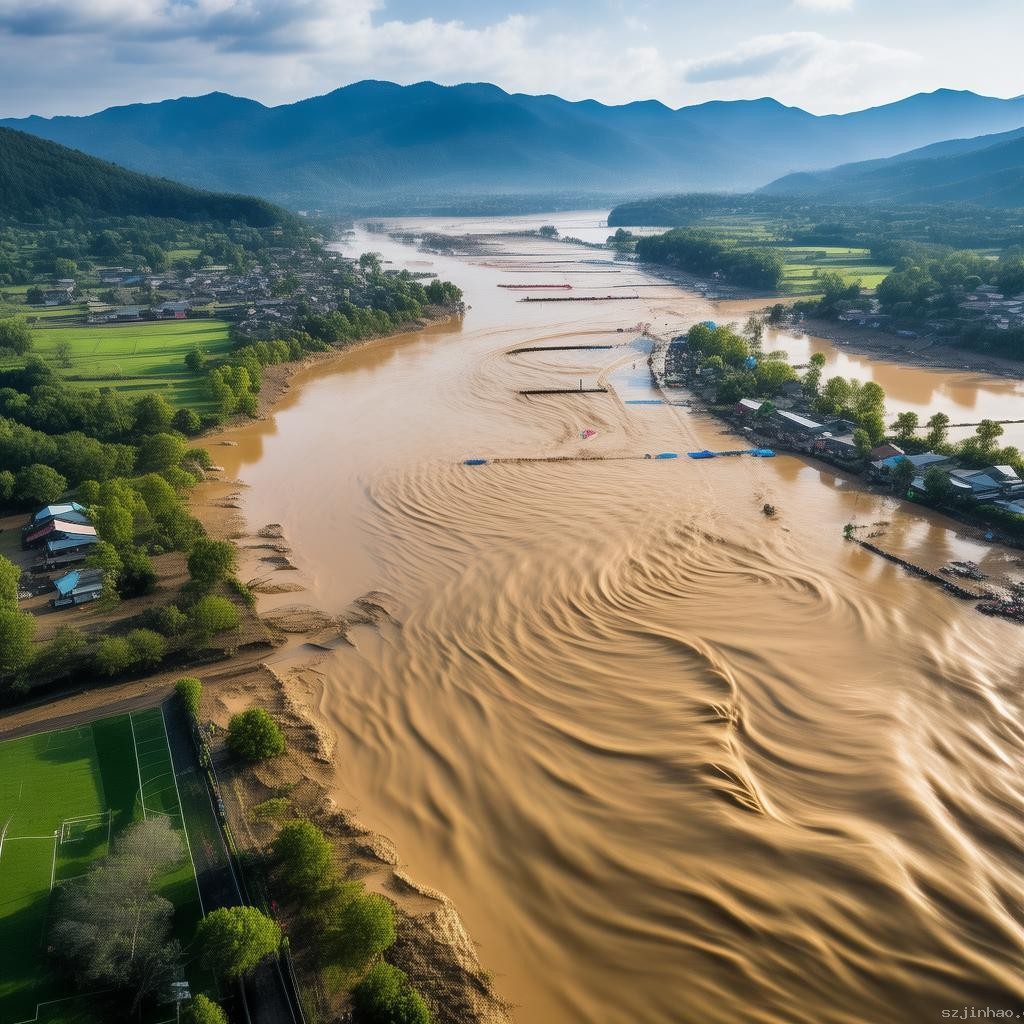 航拍洪峰過境榕江：村超球場再遭水淹案例研究