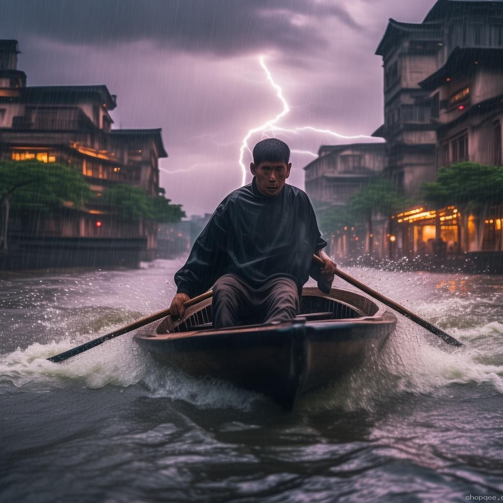 成都暴雨中劃船上班解決方案