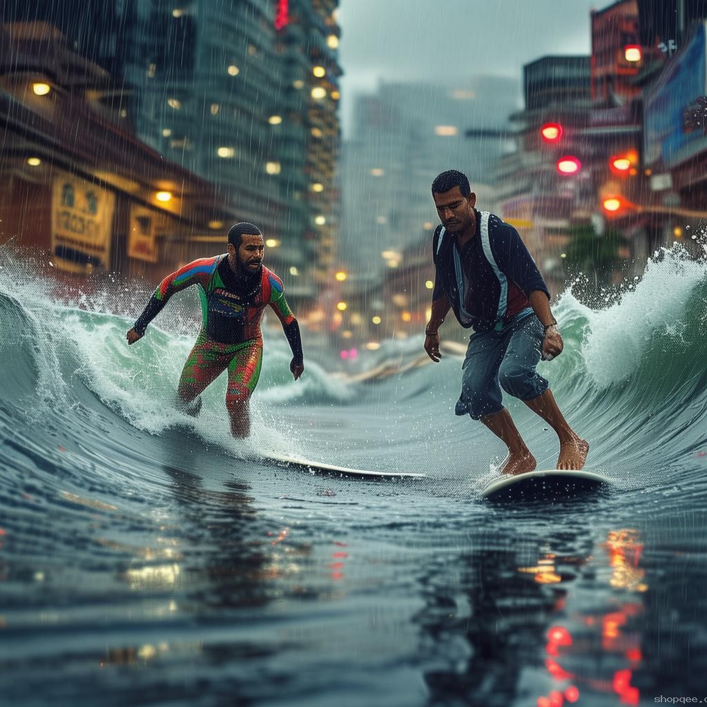 成都男子暴雨街頭沖浪與傳統沖浪對比分析