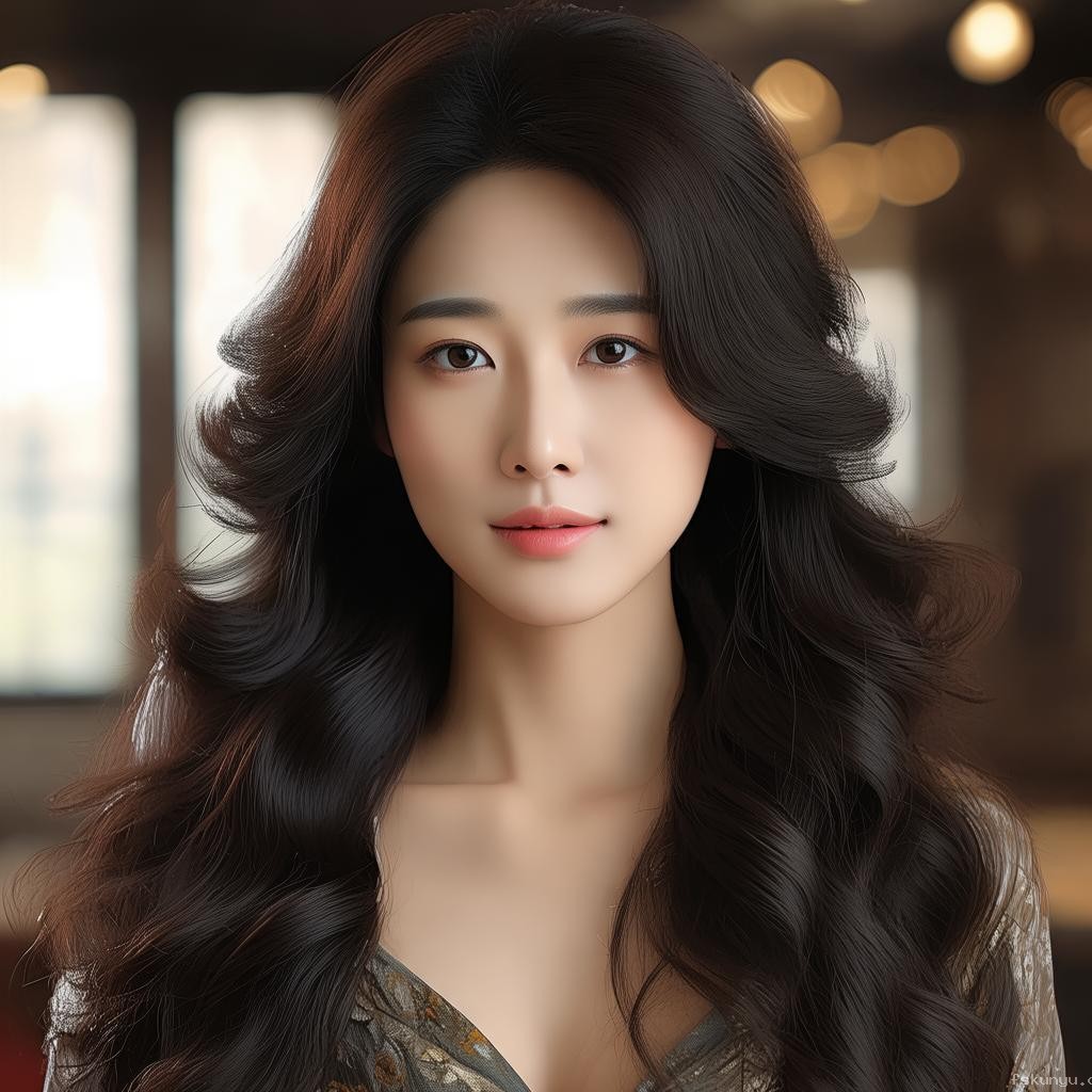 燙羊毛卷的馬思純，37歲再現巔峰美
